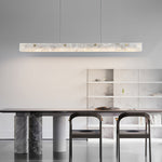 Copper Linear Pendant Light with Cloud Stone Shade