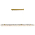 Copper Linear Pendant Light with Cloud Stone Shade