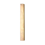 Hammered Copper Linear Wall Sconce with Marble Shade – Modern Minimalist LED Lighting