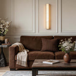 Hammered Copper Linear Wall Sconce with Marble Shade – Modern Minimalist LED Lighting