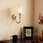 Copper Fabric Wall Sconce – American Style Bedroom Lighting