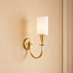 Copper Fabric Wall Sconce – American Style Bedroom Lighting
