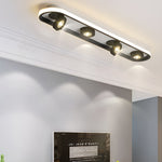 Modern Corridor Ceiling Light with Adjustable LED Heads in Black or White
