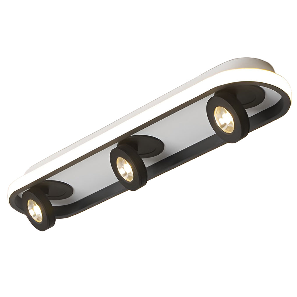 Modern Corridor Ceiling Light with Adjustable LED Heads in Black or White