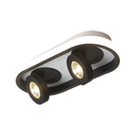 Modern Corridor Ceiling Light with Adjustable LED Heads in Black or White