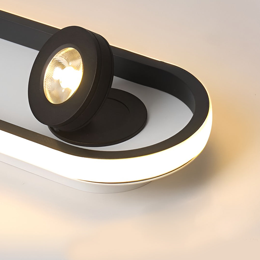Modern Corridor Ceiling Light with Adjustable LED Heads in Black or White