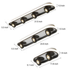 Modern Corridor Ceiling Light with Adjustable LED Heads in Black or White