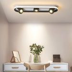 Modern Corridor Ceiling Light with Adjustable LED Heads in Black or White
