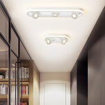 Modern Corridor Ceiling Light with Adjustable LED Heads in Black or White