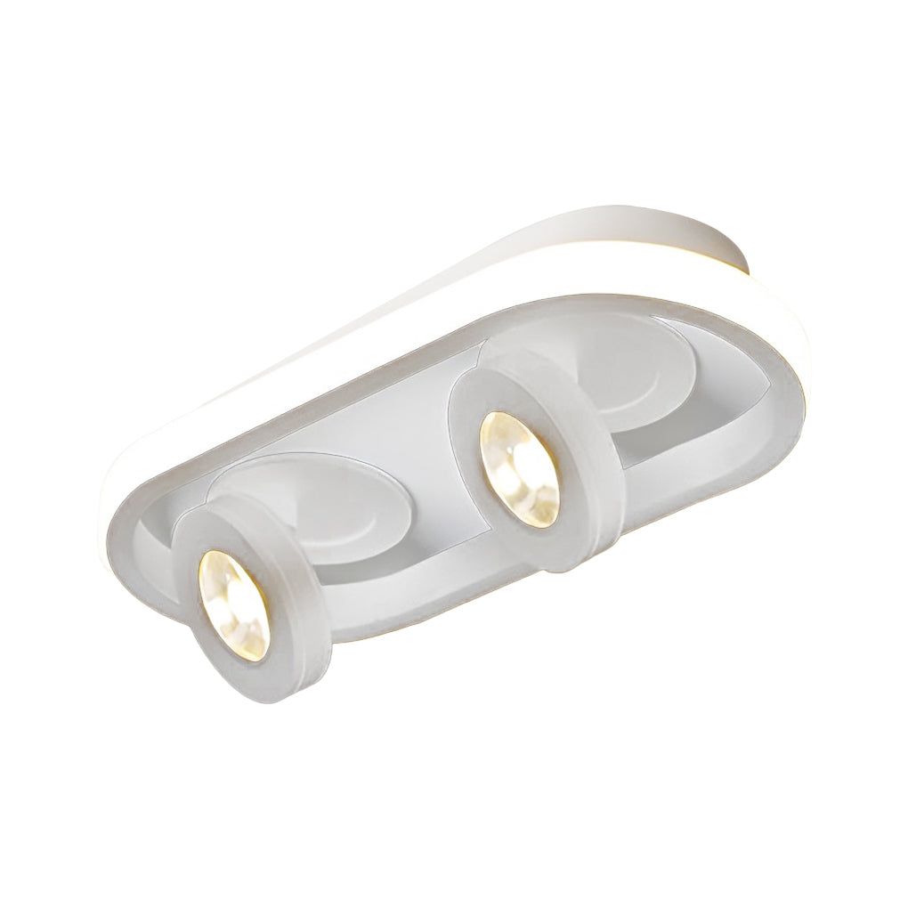 Modern Corridor Ceiling Light with Adjustable LED Heads in Black or White