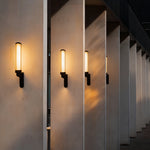 Modern Outdoor Wall Sconce with Clear Glass Shade and LED