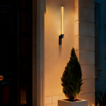 Modern Outdoor Wall Sconce with Clear Glass Shade and LED