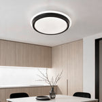 French Retro Ceiling Light with Hidden Fan, Dimmable LED Flush Mount