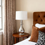 Lumière Argentée Modern Silver Table Lamp with Crystal Glass Shade