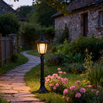 European Style Aluminum Garden Post Light with Clear Glass Shade