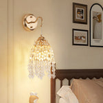 Luxury Crystal LED Wall Sconce, French Gold Minimalist Ambient Lighting for Bedroom & Living Room
