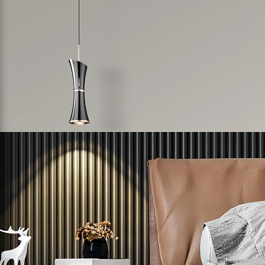 Modern Mini Pendant Light in Pearl Black with Adjustable Cord