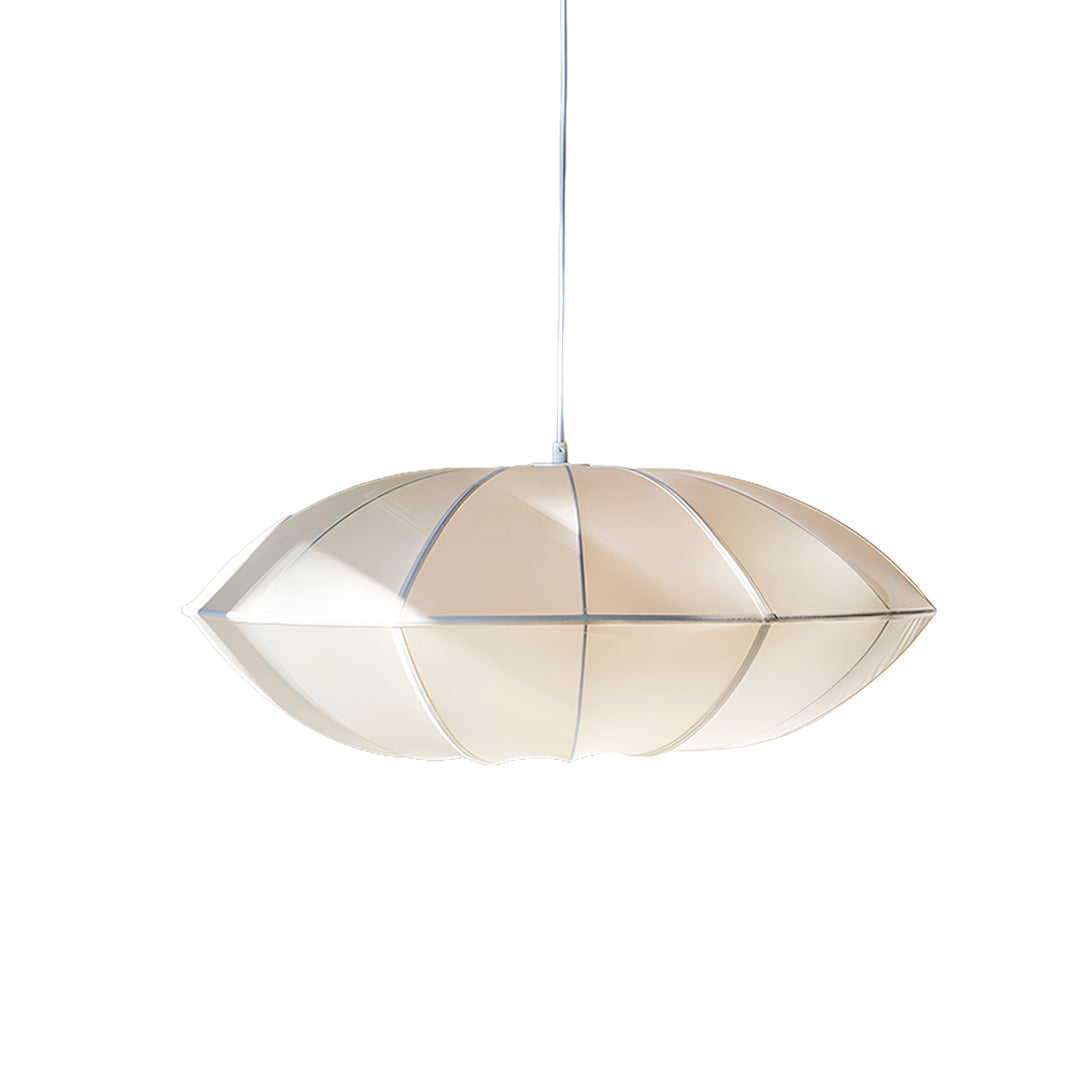 Nordic Vintage Fabric Shade Pendant Light with Metal Accents