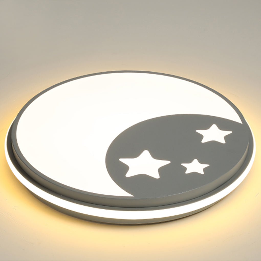 Creative Circular Cartoon Pattern Led Ceiling Lamp For Childrens Room