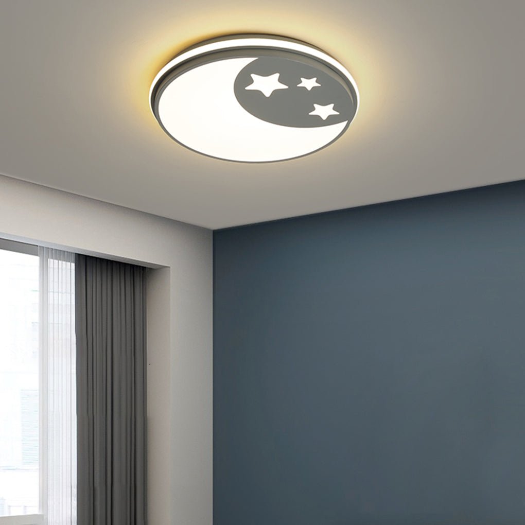 Creative Circular Cartoon Pattern Led Ceiling Lamp For Childrens Room