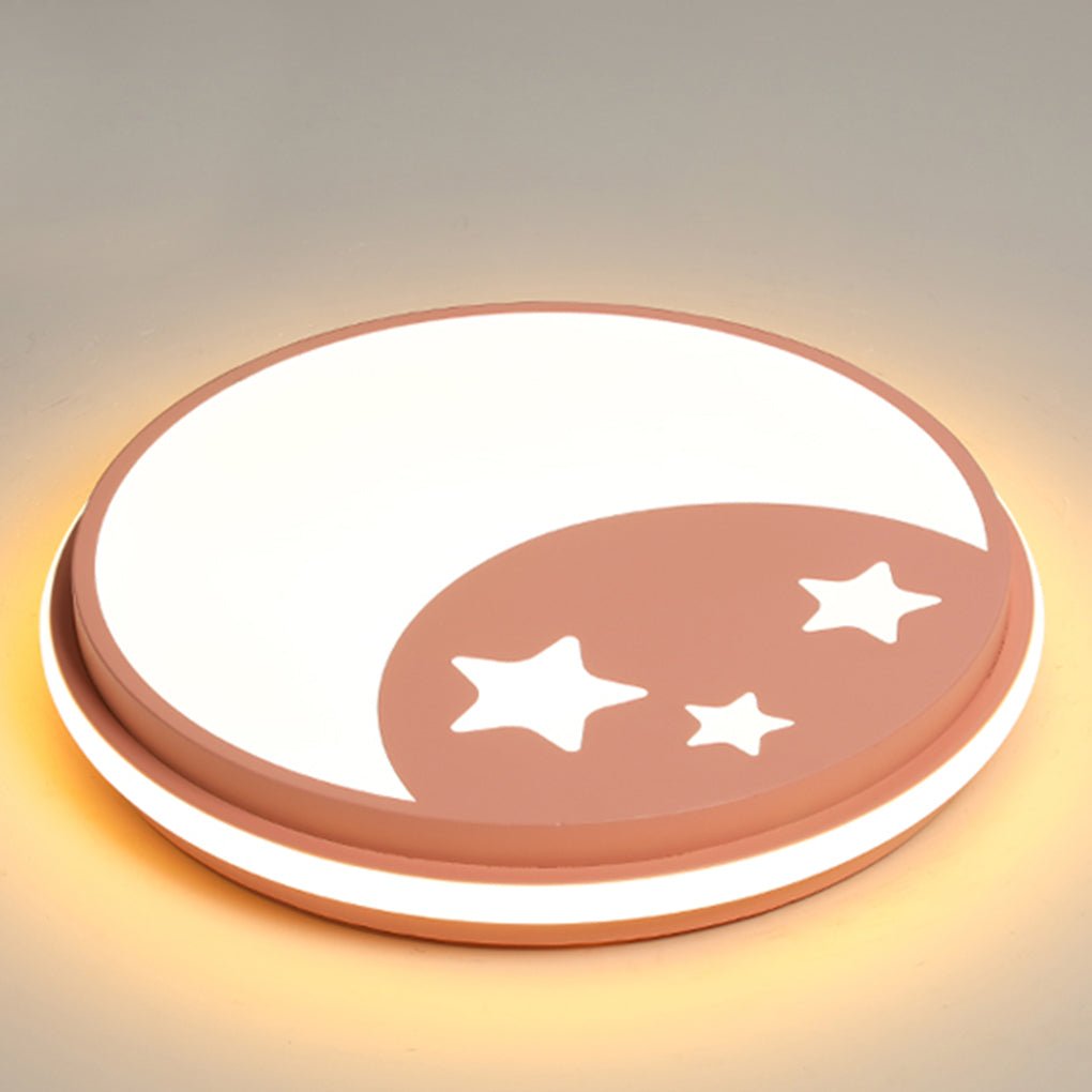 Creative Circular Cartoon Pattern Led Ceiling Lamp For Childrens Room