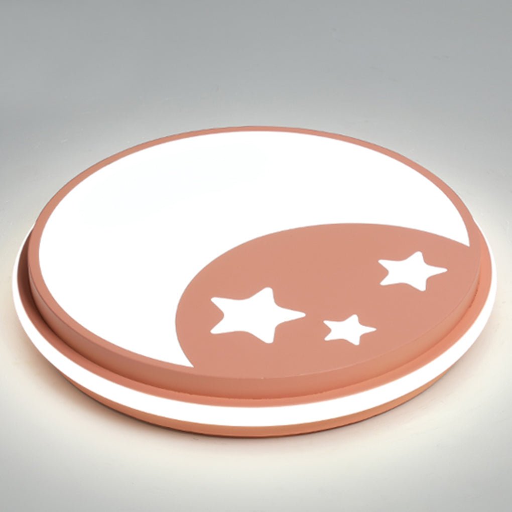Creative Circular Cartoon Pattern Led Ceiling Lamp For Childrens Room