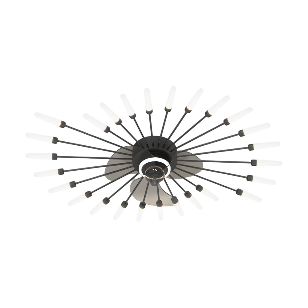 Modern Nordic Ceiling Fan with Dimmable LED Light, Gold or Black Finish