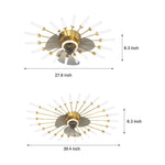 Modern Nordic Ceiling Fan with Dimmable LED Light, Gold or Black Finish