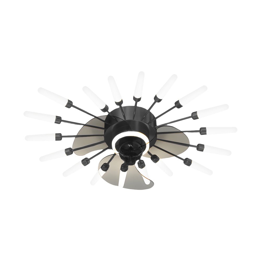 Modern Nordic Ceiling Fan with Dimmable LED Light, Gold or Black Finish