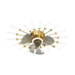 Modern Nordic Ceiling Fan with Dimmable LED Light, Gold or Black Finish