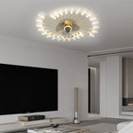 Modern Nordic Ceiling Fan with Dimmable LED Light, Gold or Black Finish