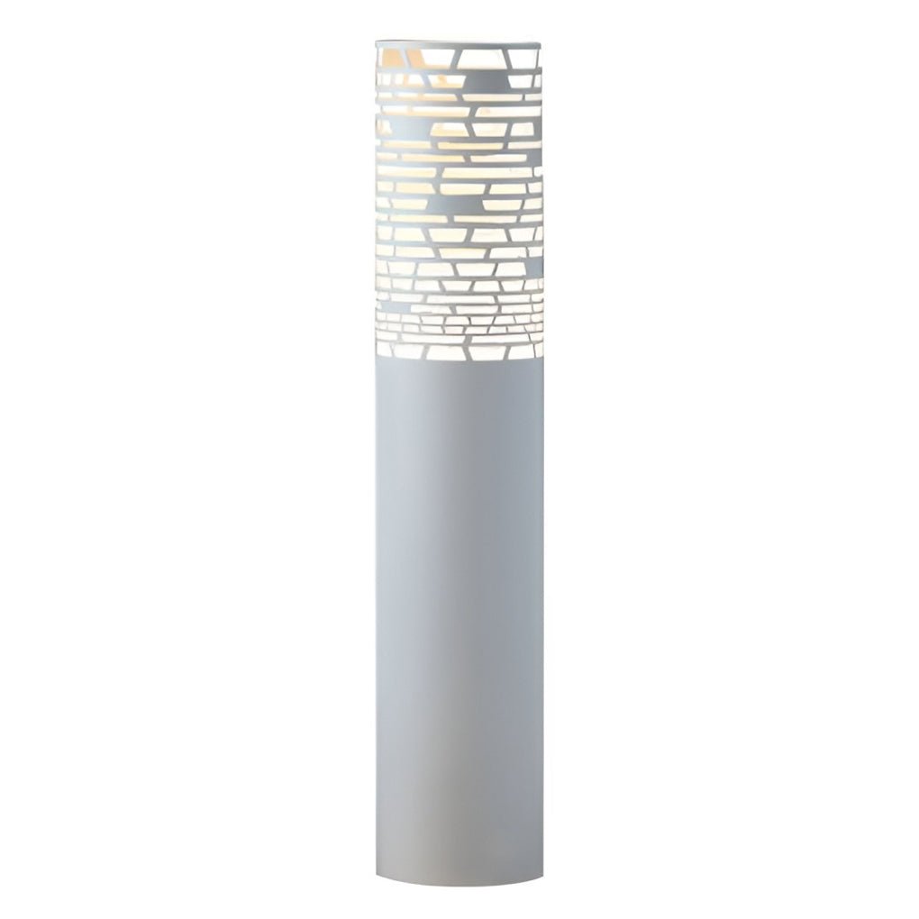 Lumina Hollow Mesh LED Cylinder Floor Light for Modern Outdoor Spaces