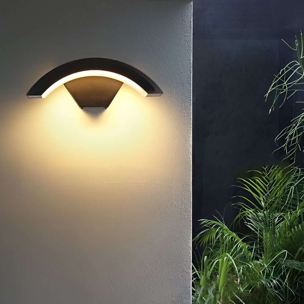 Classic Curved Glow Led Wall Light Outdoor Downlights Porch Wall Mounted Sconce
