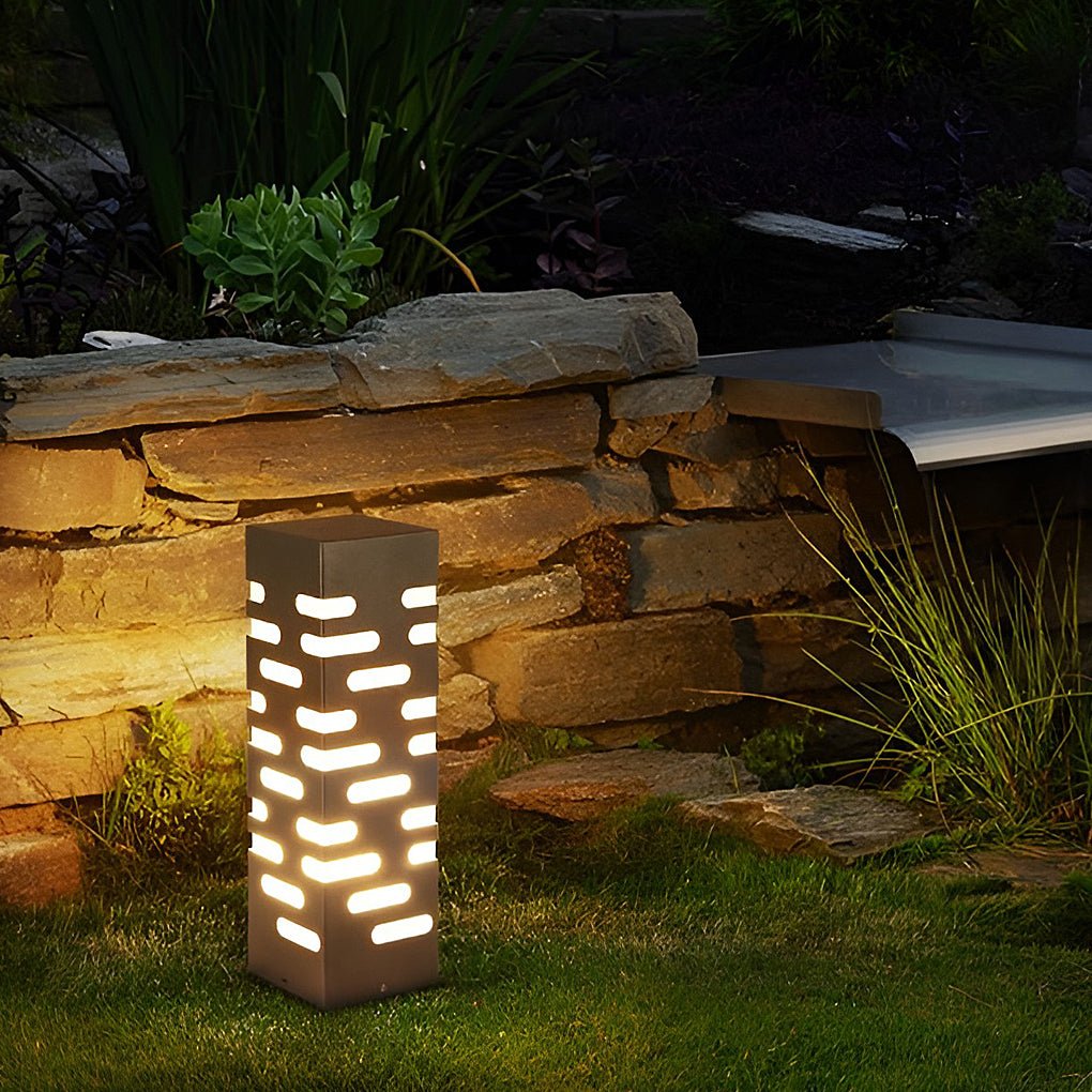 Modern Rectangular LED Bollard Light for Garden Paths & Courtyards