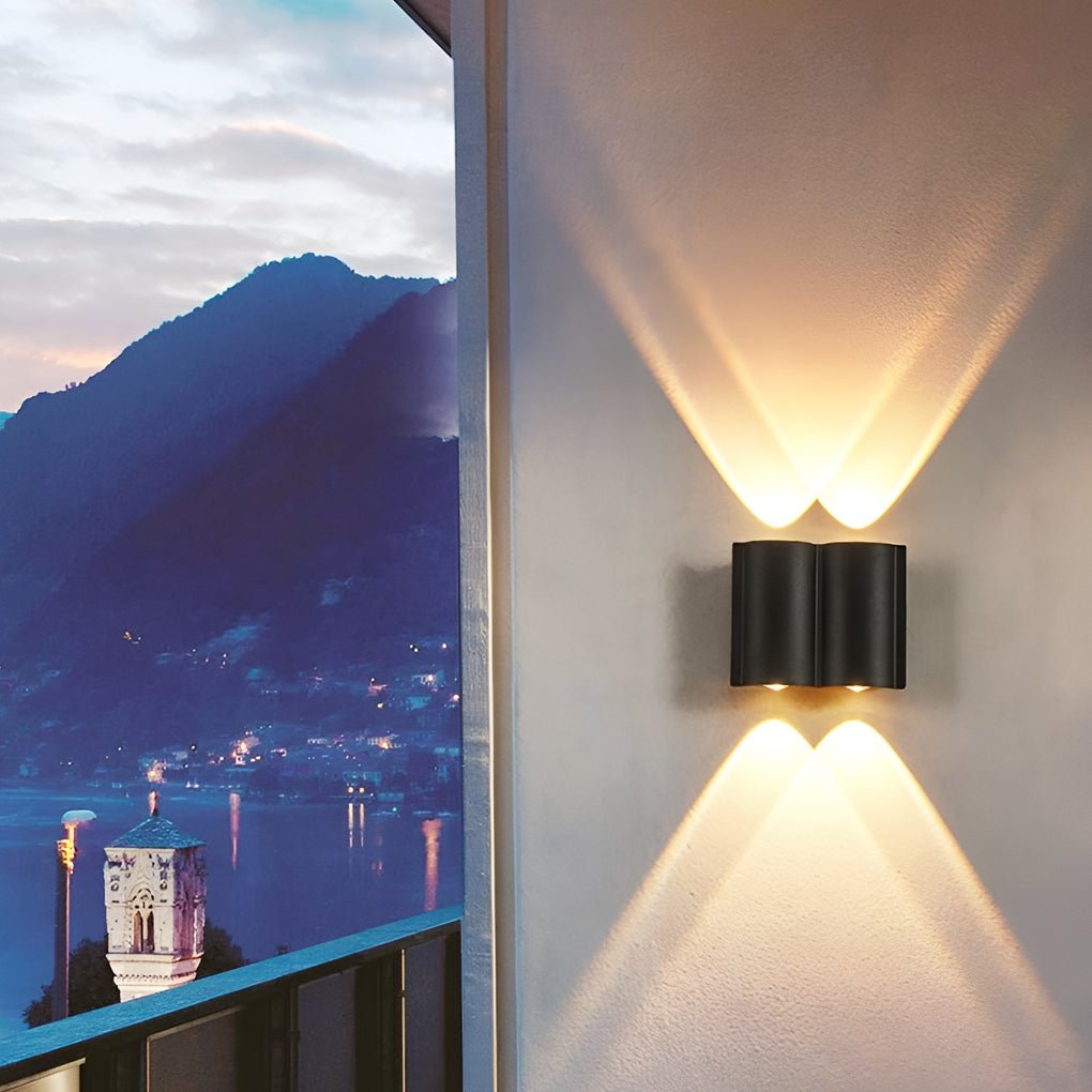 Creative Wave Arc Design Up And Down Lights Led Outdoor Wall Lights Wall Sconces Waterproof