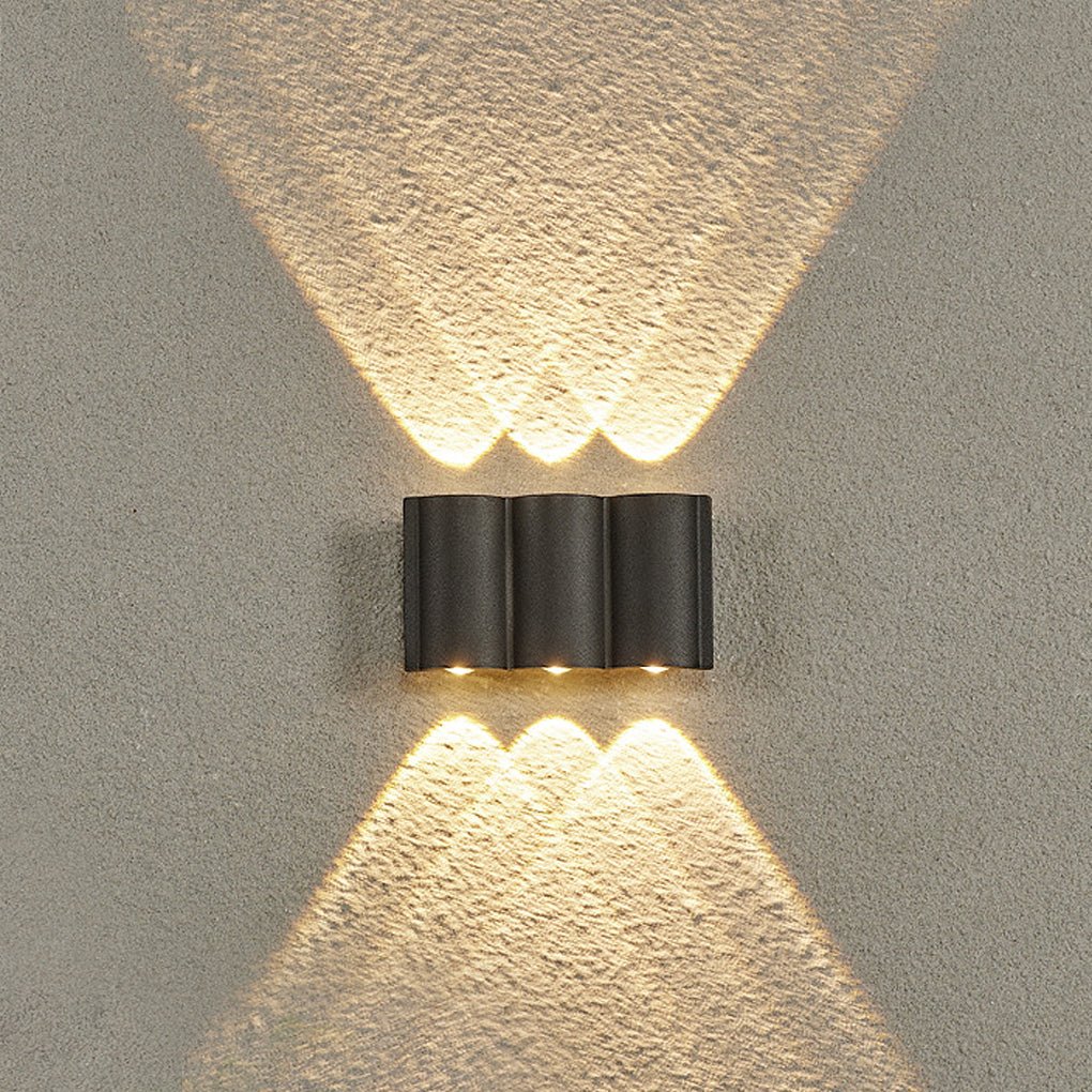 Creative Wave Arc Design Up And Down Lights Led Outdoor Wall Lights Wall Sconces Waterproof