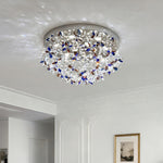 Lumière Cristal LED Flush Mount Ceiling Light in Silver Stainless Steel