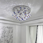Lumière Cristal LED Flush Mount Ceiling Light in Silver Stainless Steel