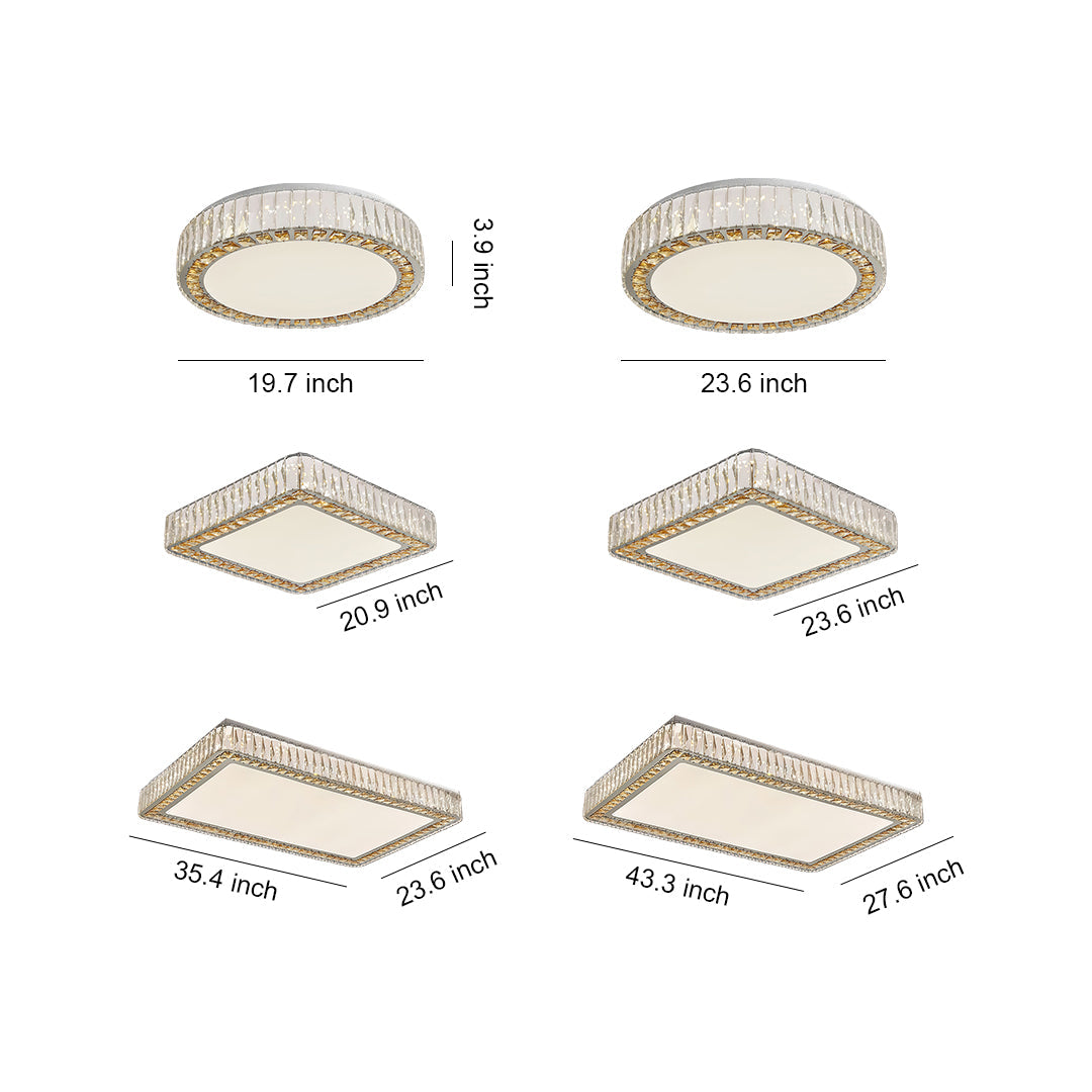 Lumière Cristalline Modern Crystal Ceiling Light in Chrome