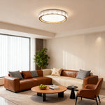 Crystal Flush Mount Ceiling Light – Chrome Minimalist LED