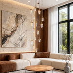Aurelia 16-Light Gold Staircase Chandelier, Modern Linear LED Pendant for High Ceilings