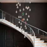 Luxury Crystal Staircase Chandelier with LED Lighting