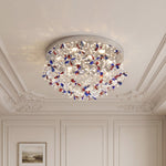 Lumière Cristal LED Flush Mount Ceiling Light in Silver Stainless Steel
