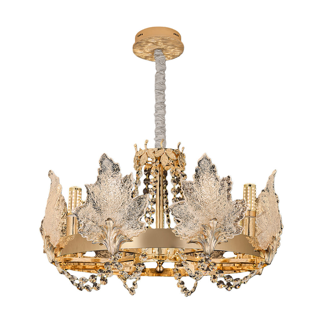 French Crystal Chandelier in Champagne Gold for Elegant Interiors