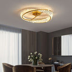 Mobius Gold Crystal Flush Mount Ceiling Light – Modern Luxury LED Ring