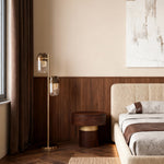 Aurelia Crystal Floor Lamp — Modern Minimalist Aluminum with Sepia Gold Finish