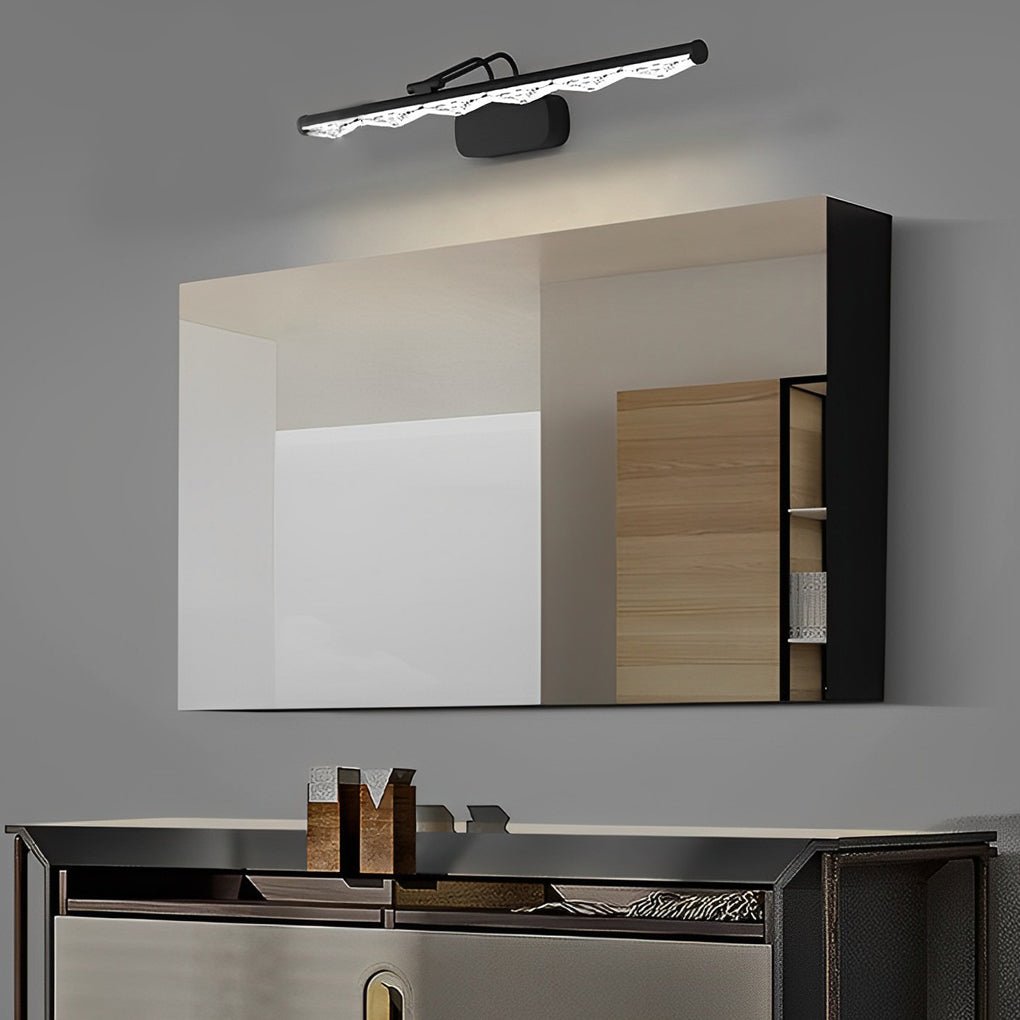 Prismatic Crystal-Effect LED Vanity Light in Modern Iron Frame
