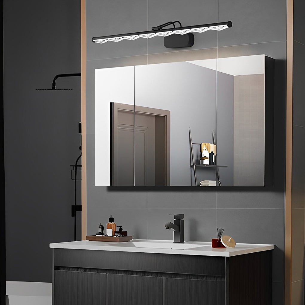 Prismatic Crystal-Effect LED Vanity Light in Modern Iron Frame