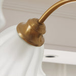 Lily of the Valley Glass Chandelier with Gold and Walnut Accents