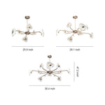 Crystal Vintage Chandelier with Terracotta Gold Frame and Full-Spectrum LED
